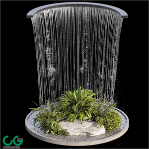 Waterfall fountains and plant 07